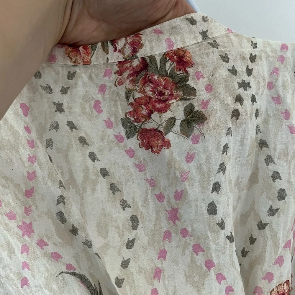 Stunning Cottagecore maxi dress/Gold foil detail/ Size France 44 (Size US 12/L) - Picture 6 of 16